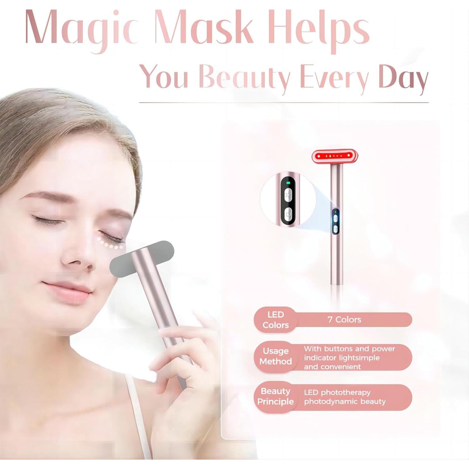 Terapia de Luz Roja LED Facial 7 en 1 Masajeador Shenzhen