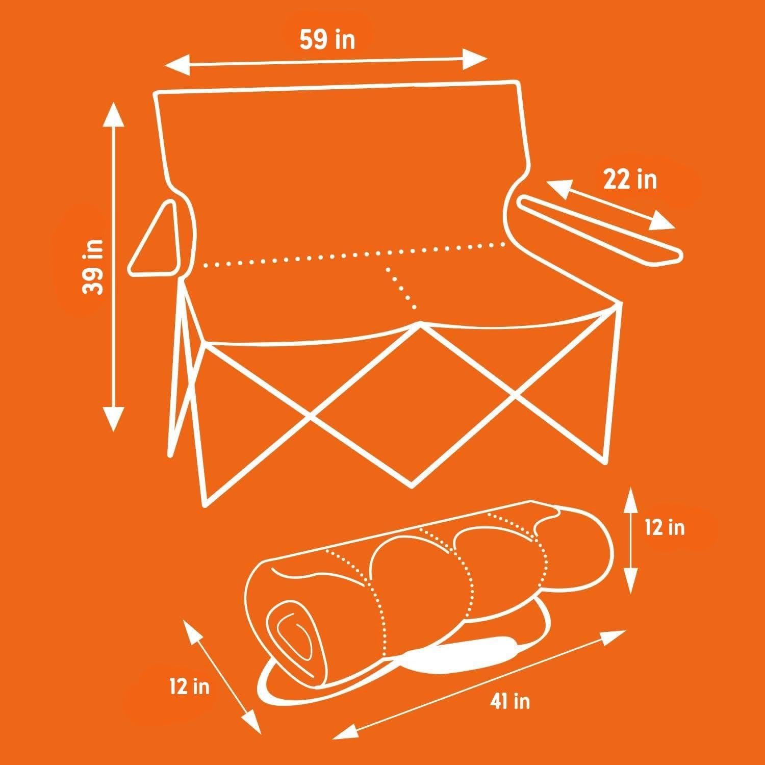 Sillón Loveseat Camping Kelty, 2 Personas, Plegable, Lago Profundo