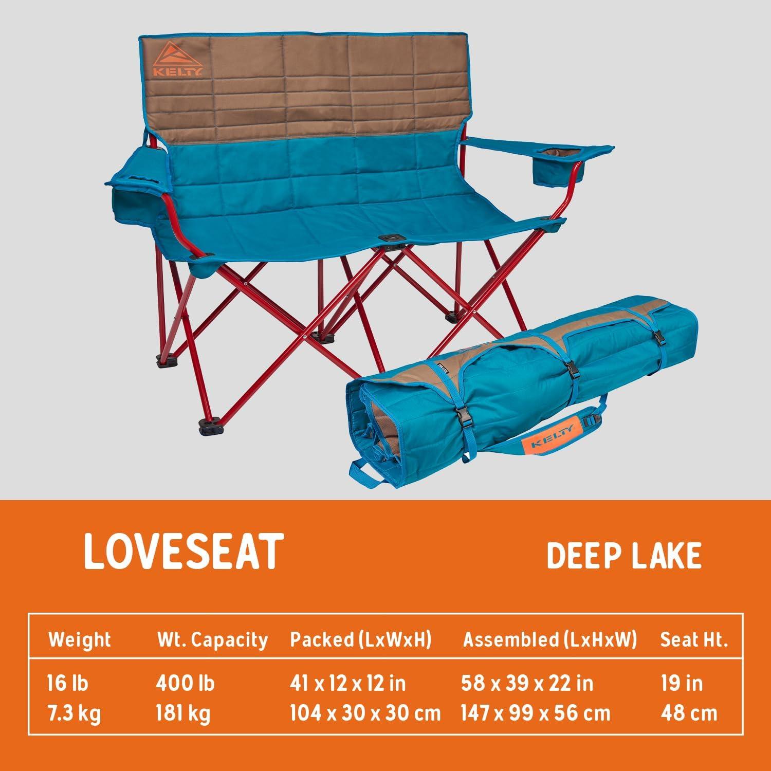 Sillón Loveseat Camping Kelty, 2 Personas, Plegable, Lago Profundo