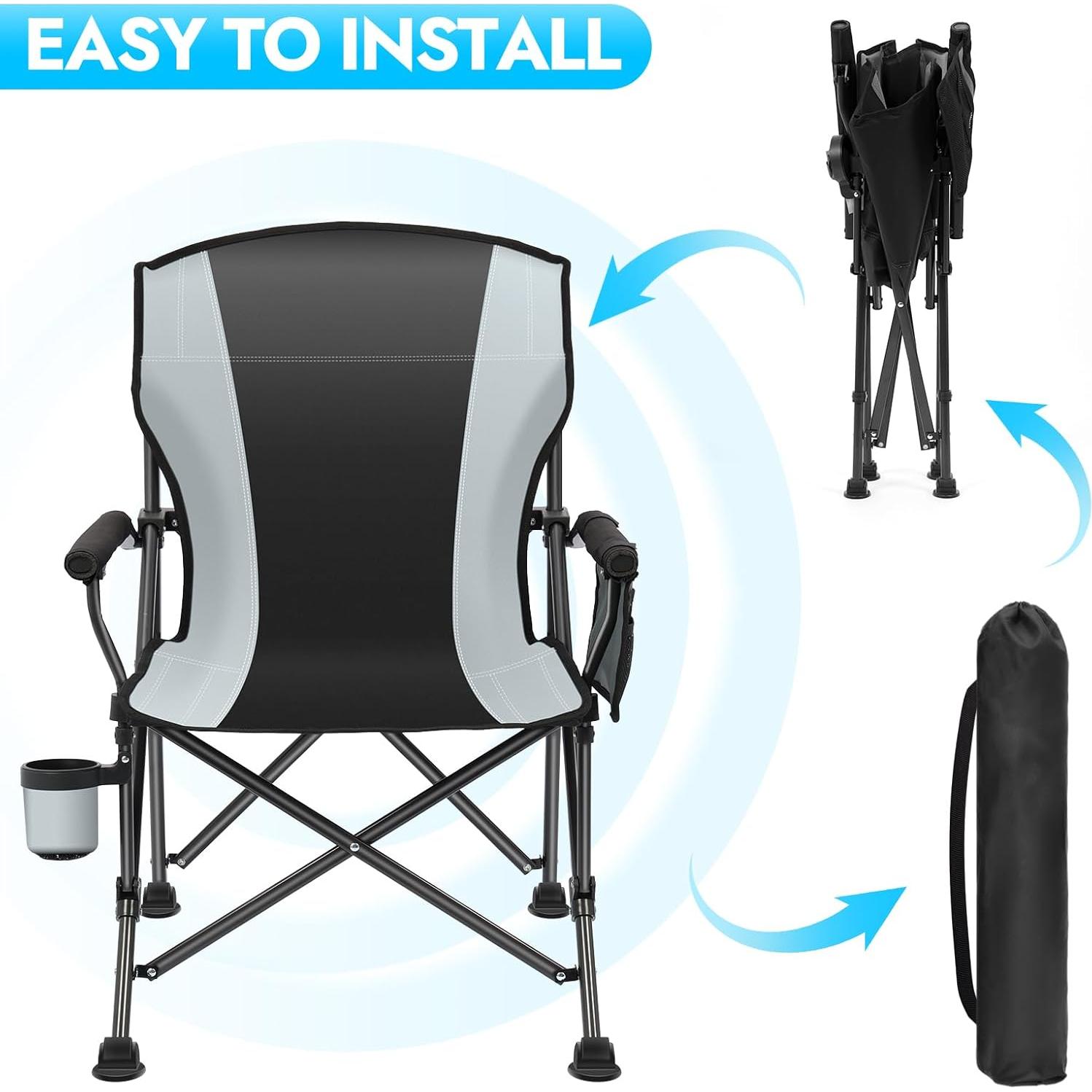 Paquete de 2 Sillas de Camping LING RONG Plegables 204 kg