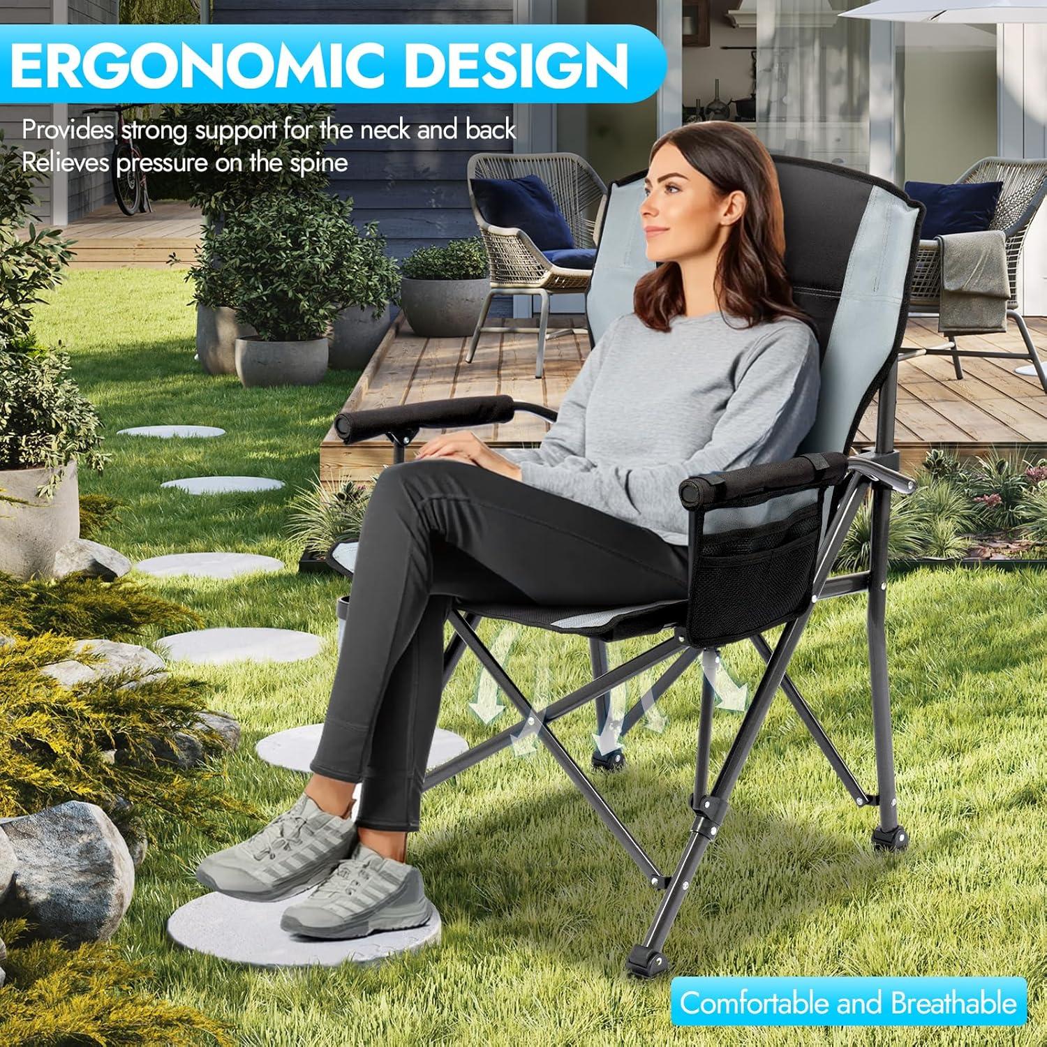 Paquete de 2 Sillas de Camping LING RONG Plegables 204 kg