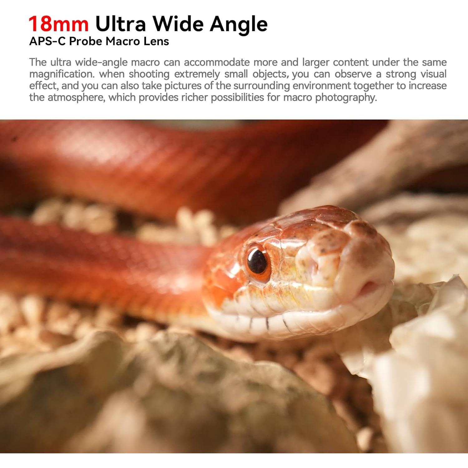 Lente Macro AstrHori 18mm F8 2X con Luz LED para Canon EF