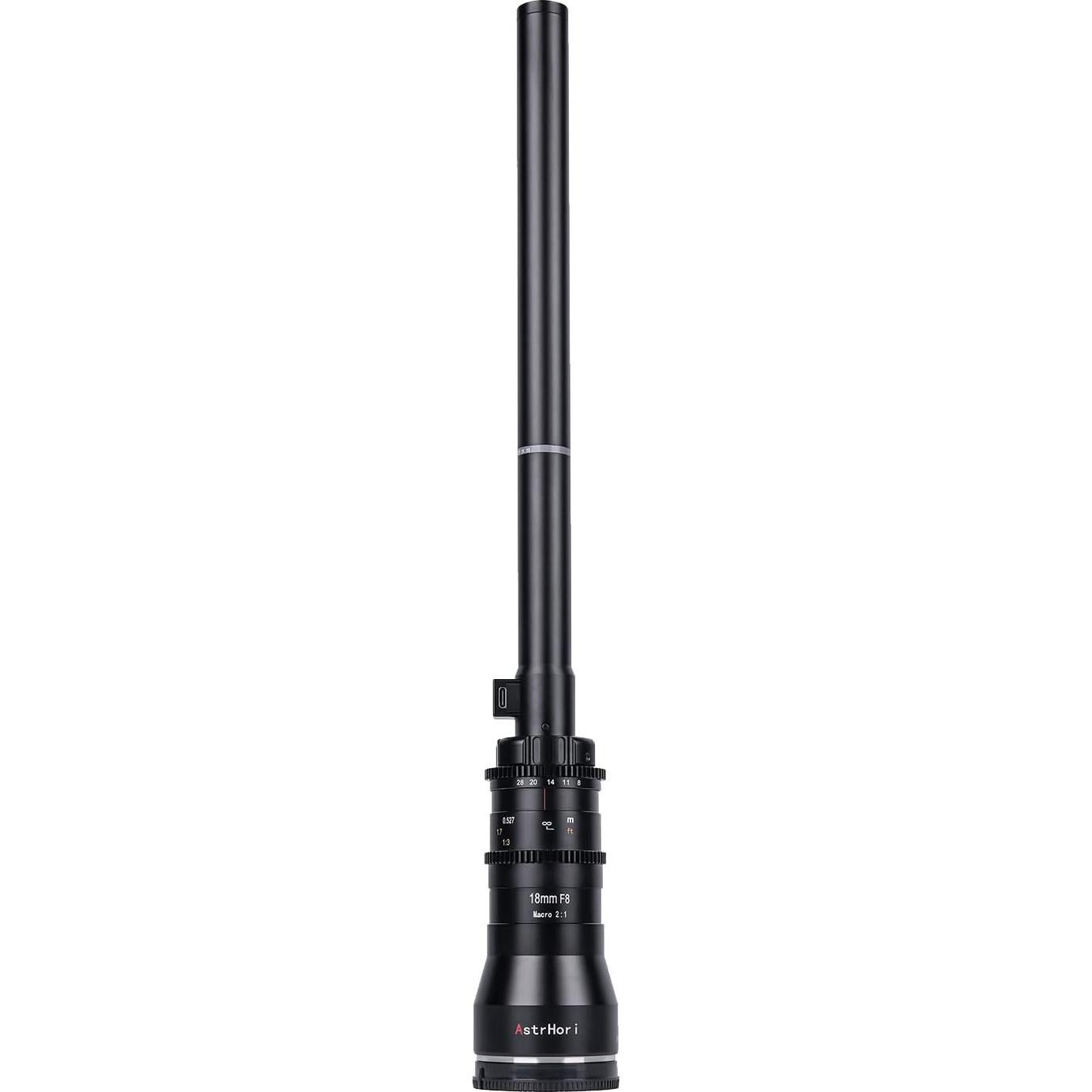 Lente Macro AstrHori 18mm F8 2X con Luz LED para Canon EF