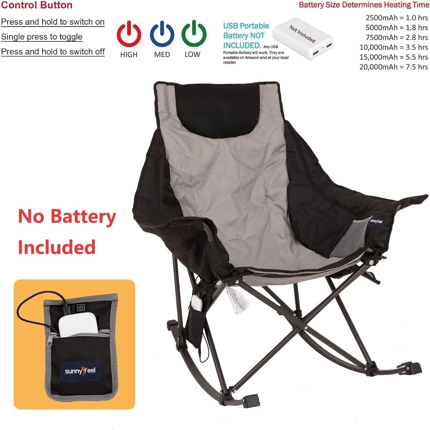 Silla de Camping Calentada SunnyFeel AC2026 Gris 227 KG