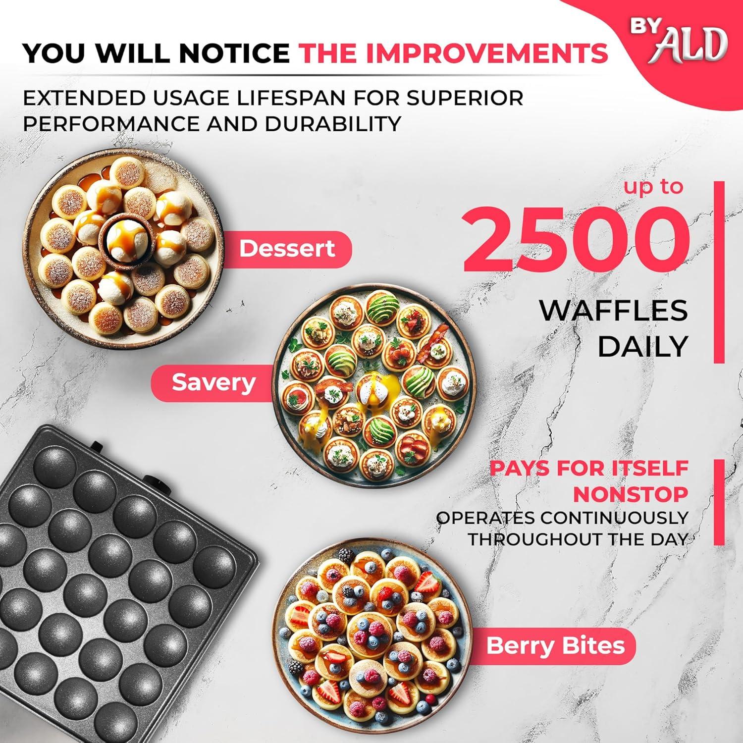 Hacedor de Poffertjes ALDKitchen 25 Pancakes Antiadherente 850W