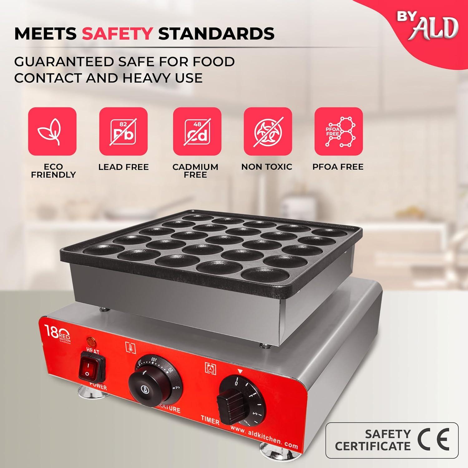 Hacedor de Poffertjes ALDKitchen 25 Pancakes Antiadherente 850W