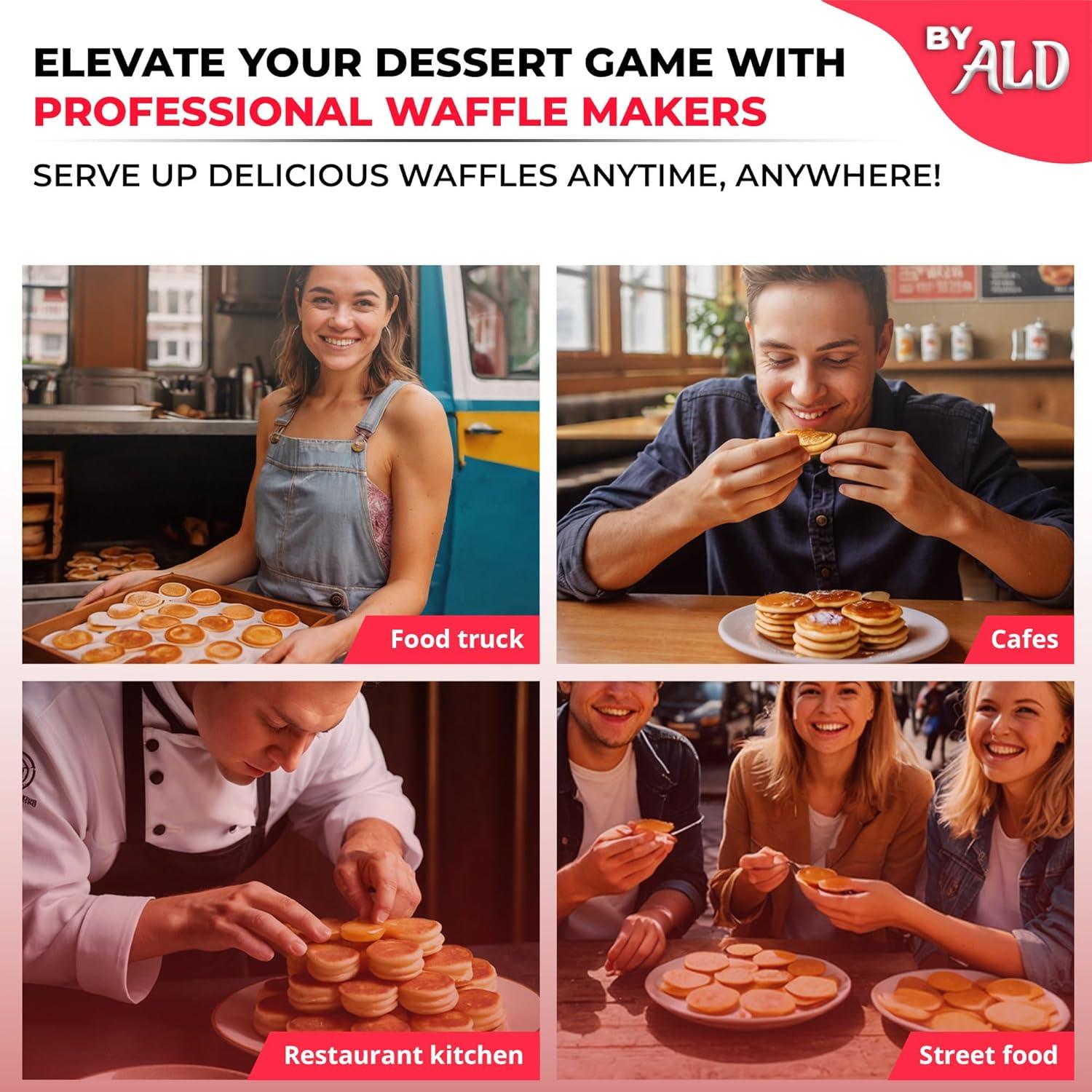 Hacedor de Poffertjes ALDKitchen 25 Pancakes Antiadherente 850W