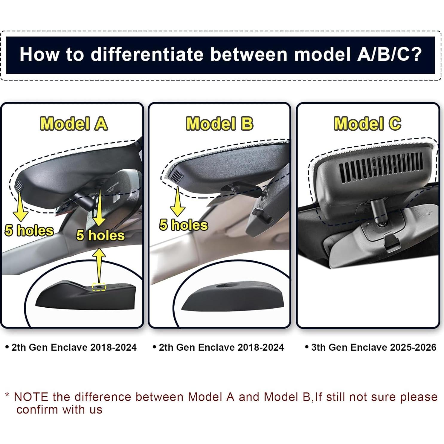 Cámara Dash 4K Mangoal para Buick Enclave 2018-2024 Modelo A