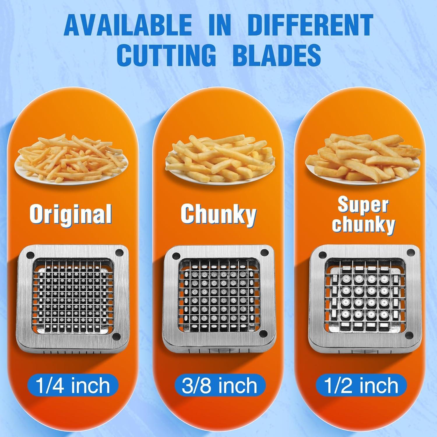 Cortador de Papas Fritas FSUON con Cuchillas de Acero Inoxidable