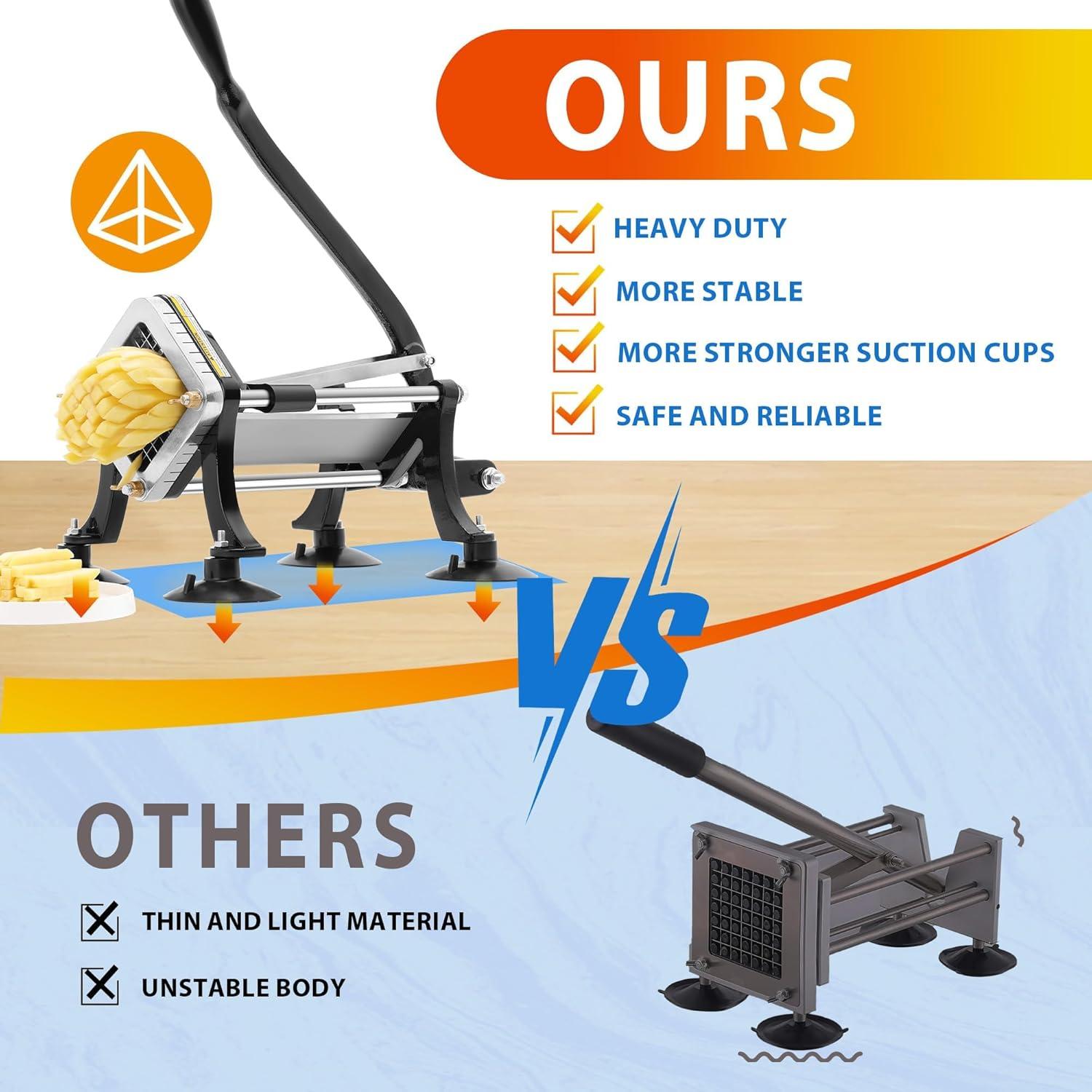 Cortador de Papas Fritas FSUON con Cuchillas de Acero Inoxidable