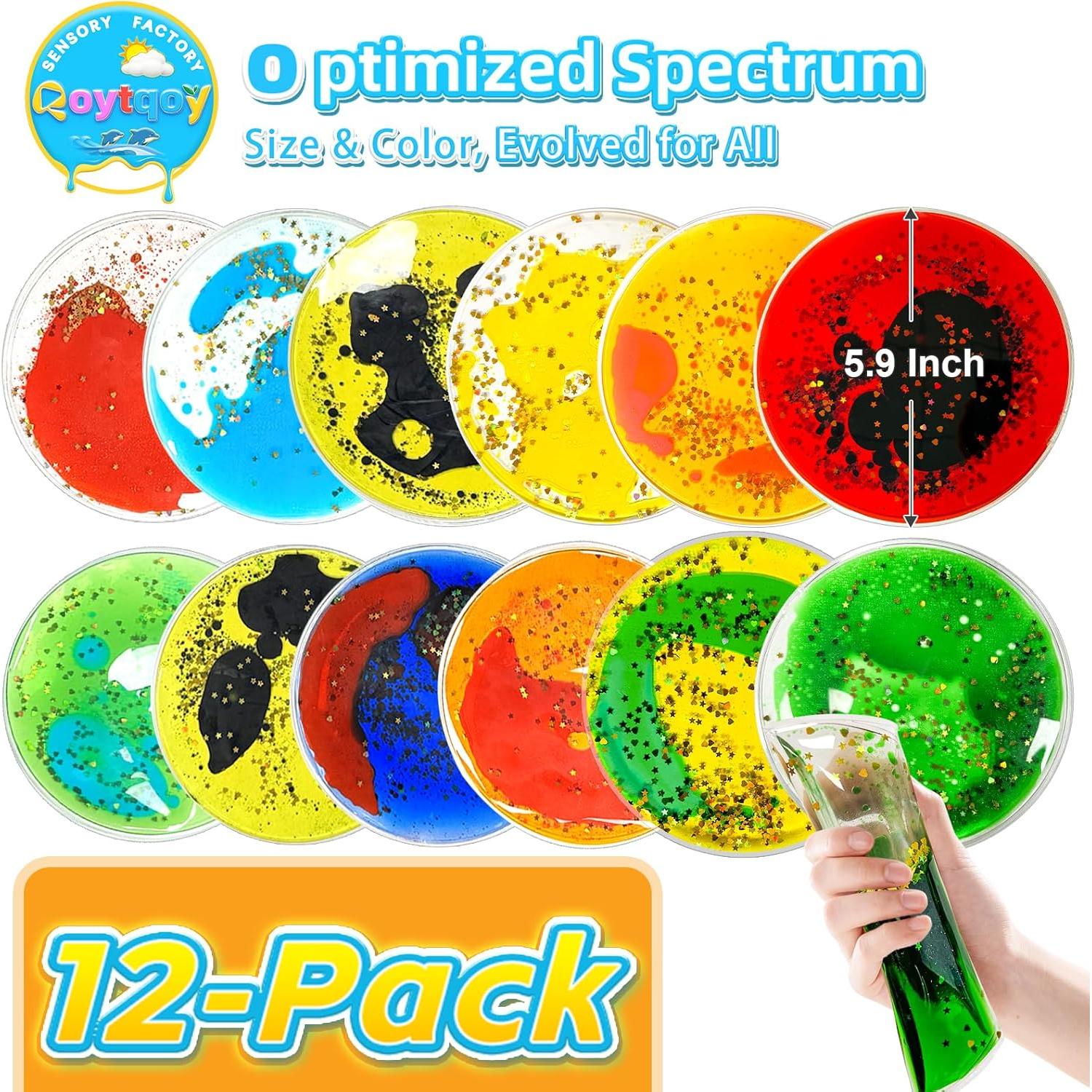 Azulejos Sensoriales de Gel Qoytqoy - 12 Paquetes Multicolor