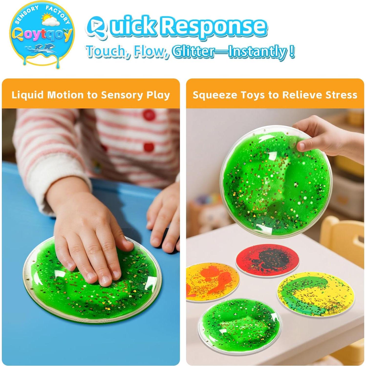 Azulejos Sensoriales de Gel Qoytqoy - 12 Paquetes Multicolor