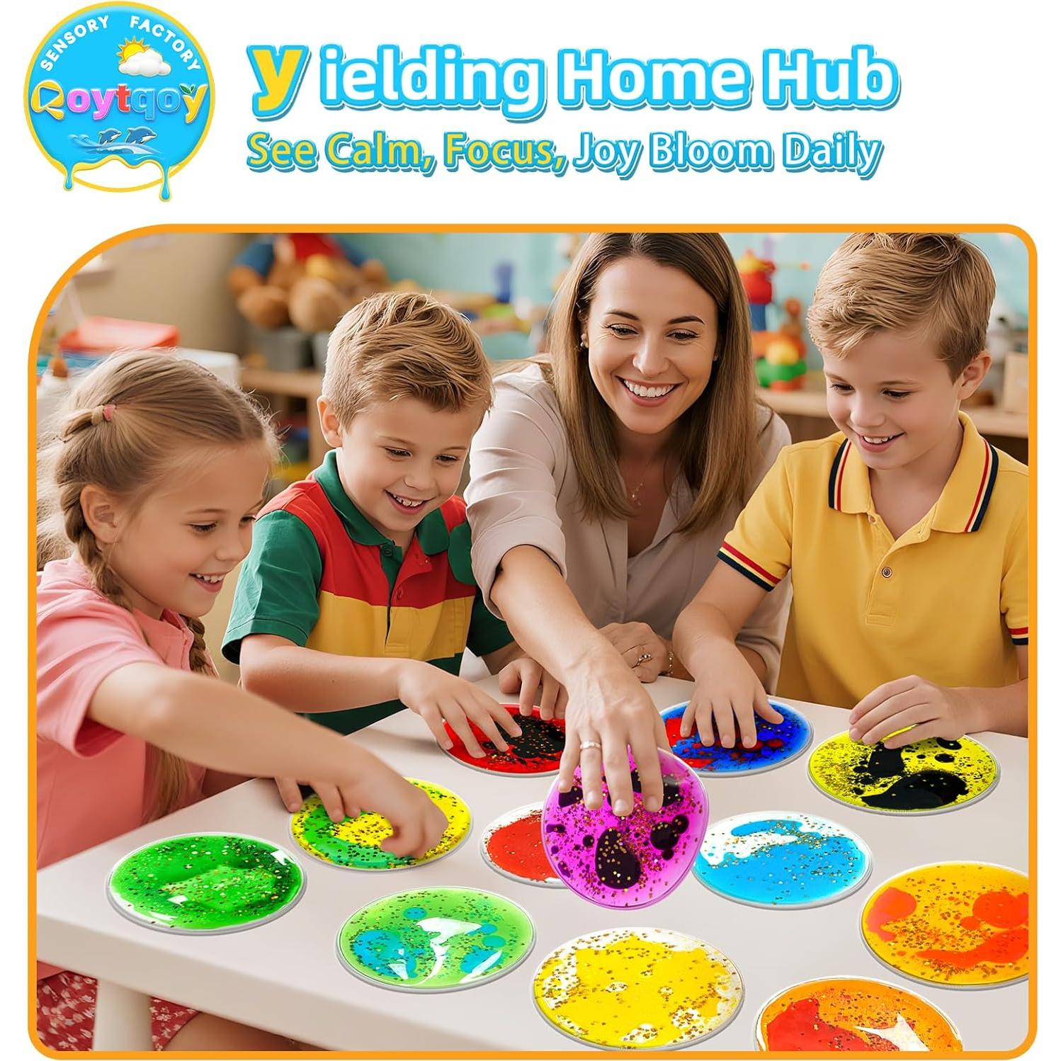 Azulejos Sensoriales de Gel Qoytqoy - 12 Paquetes Multicolor