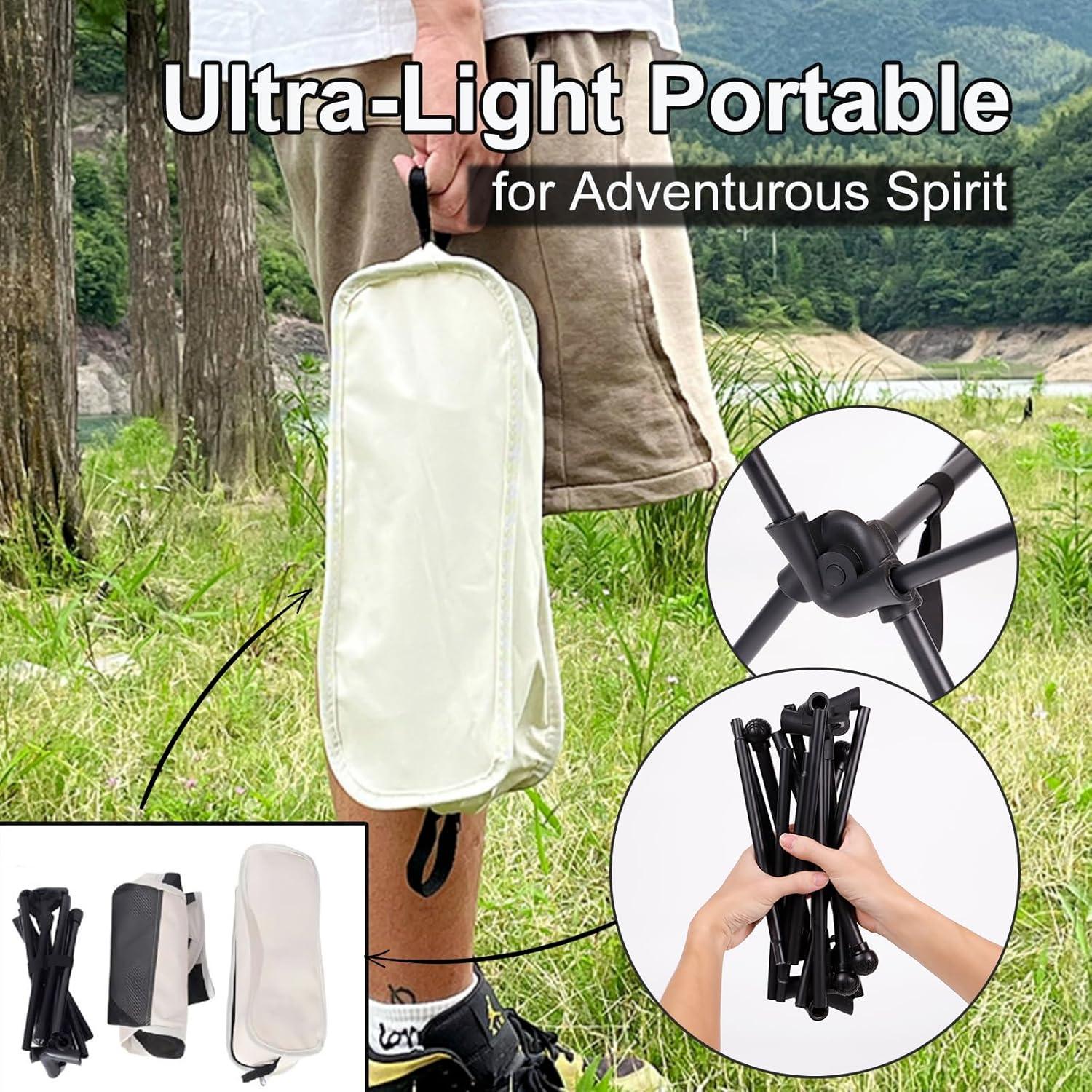 Silla de Camping IEJ Plegable Alta 136 kg Blanca Compacta