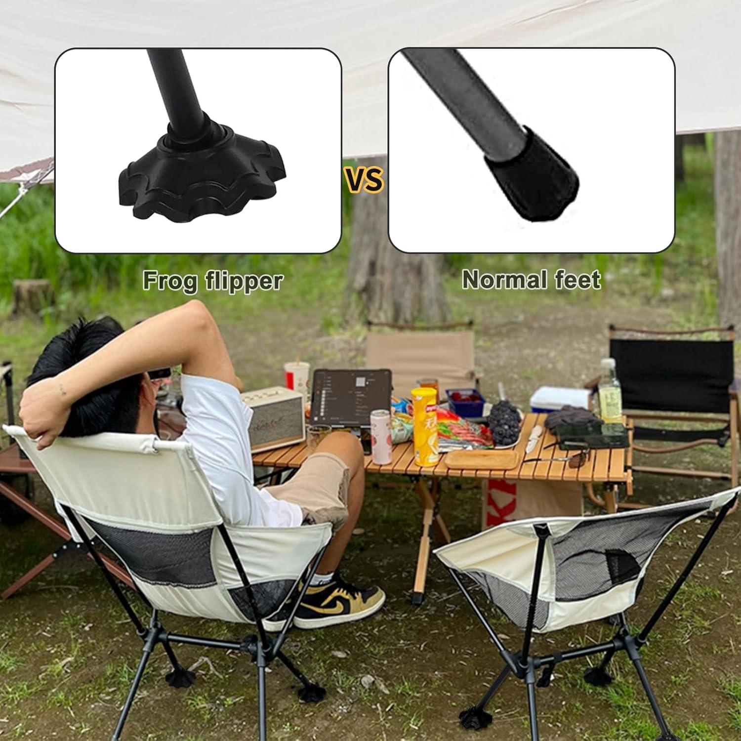 Silla de Camping IEJ Plegable Alta 136 kg Blanca Compacta