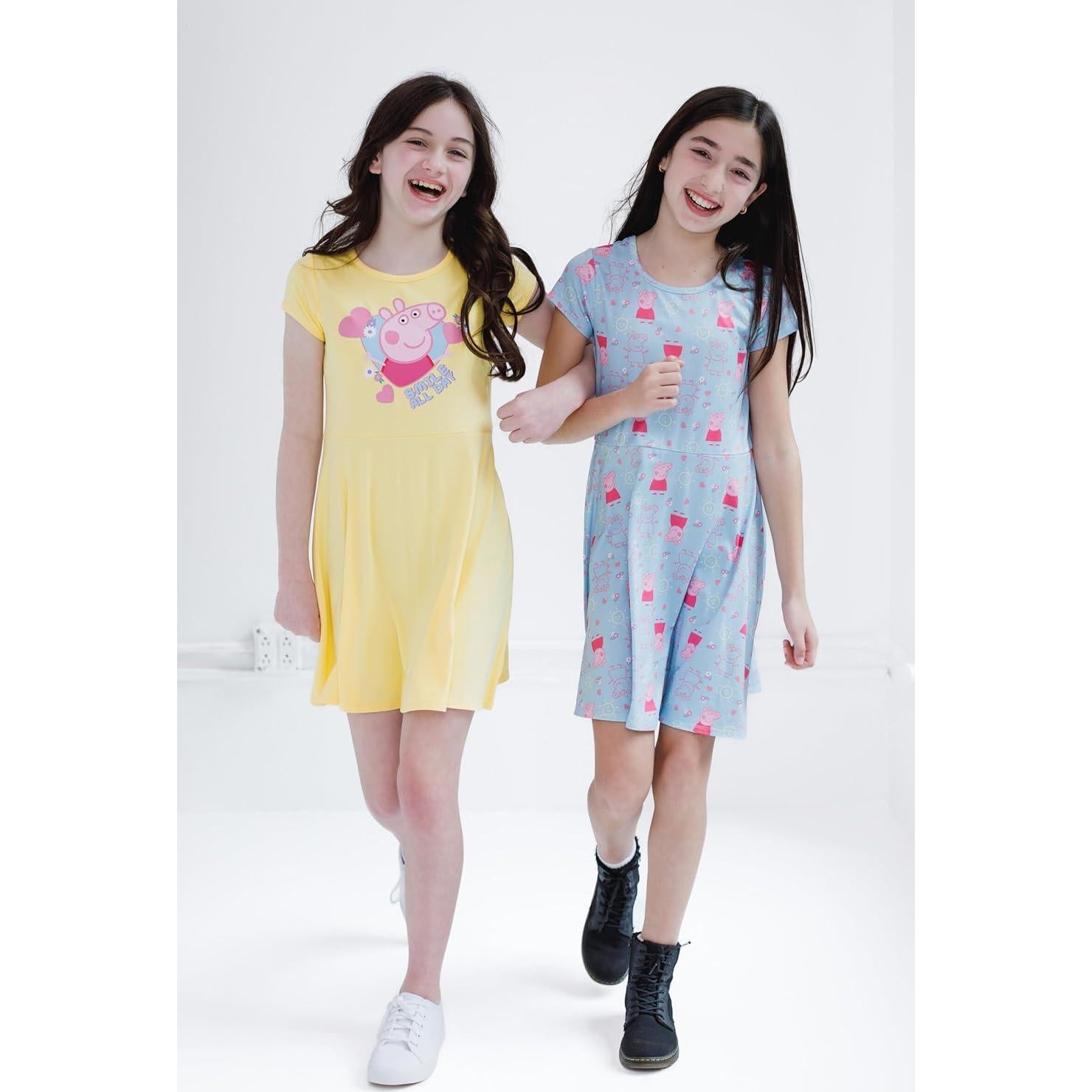 Vestidos Skater Peppa Pig Paquete 2 Niñas Talla 2T a 10-12