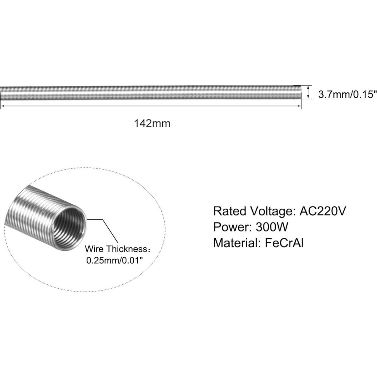 5 Piezas Alambre de Calefacción Eléctrico FeCrAl 220V 300W 3.7mm