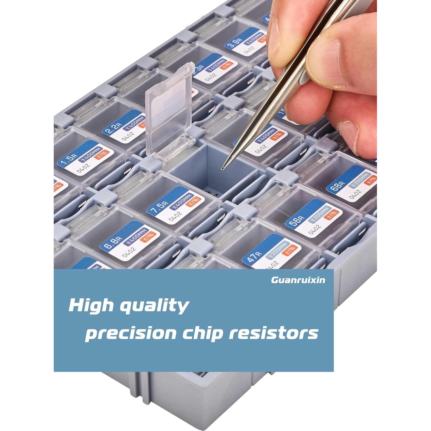 Kit de Resistores SMD Guanruixin EIA 0402 7200PCS 72 Valores
