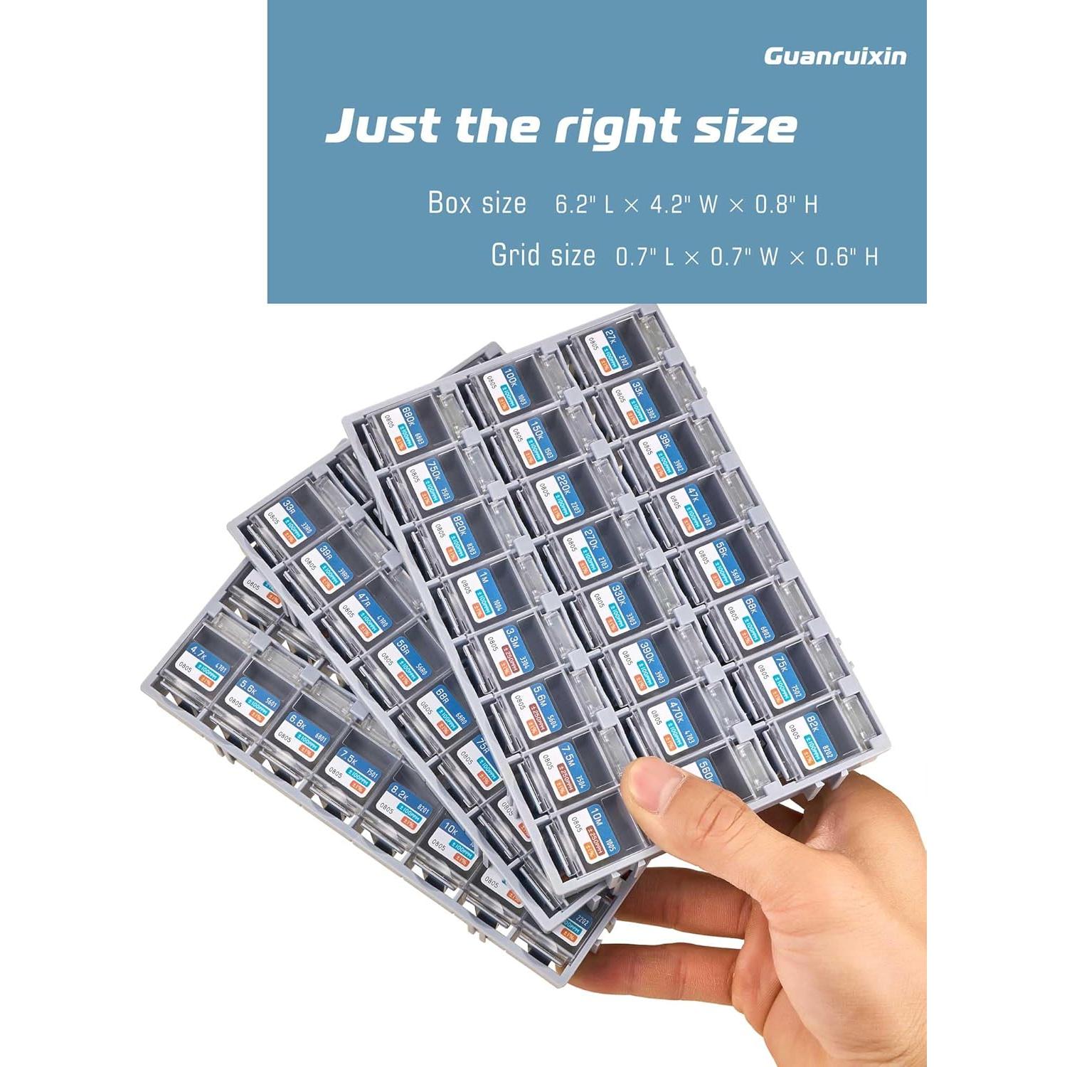 Kit de Resistores SMD Guanruixin EIA 0402 7200PCS 72 Valores