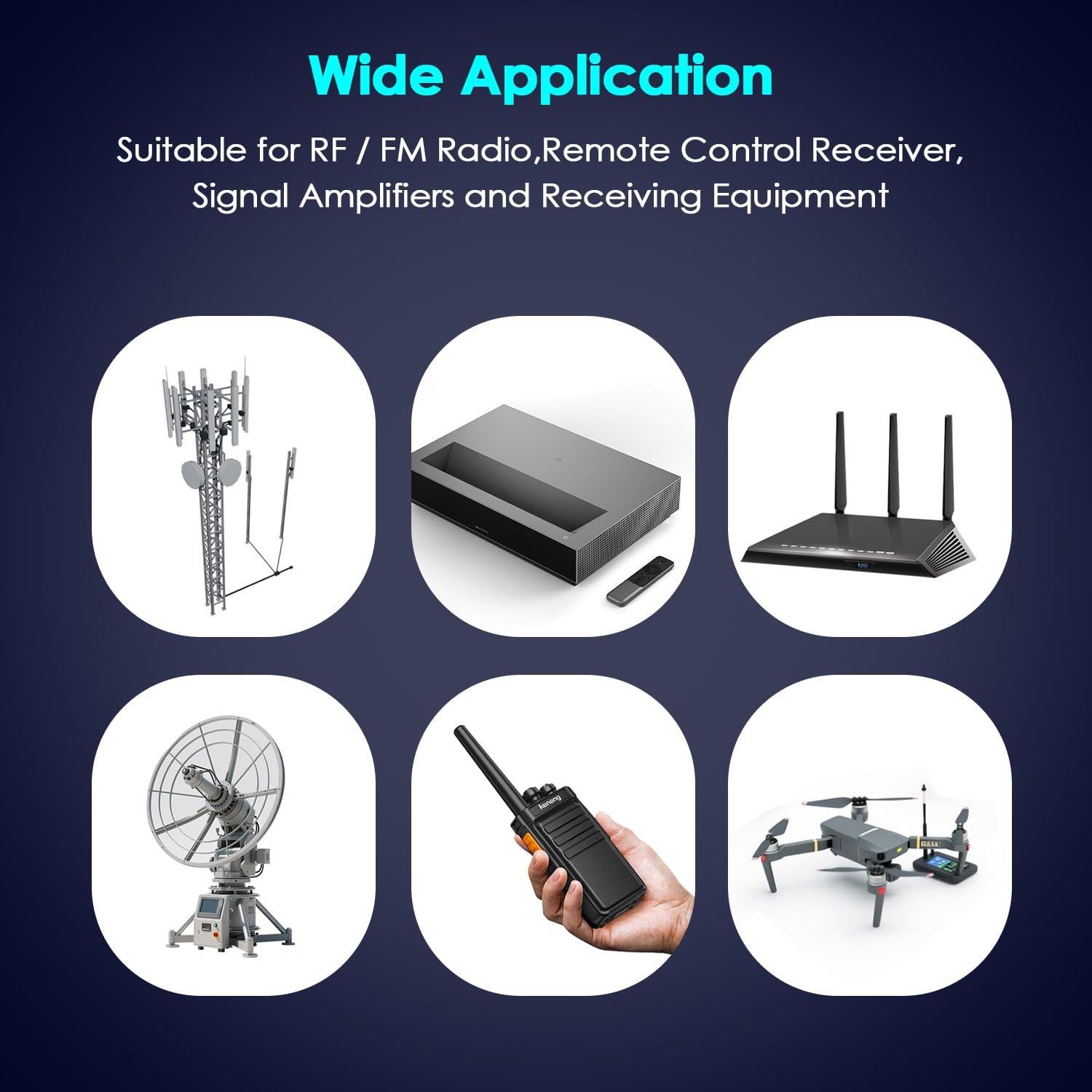 RF Gain Amplifier 10M‑6GHZ 30DB High Flatness Low Noise LNA Ham Radio Amplifier for FM Radio, Signal Amplification DC 5V Powered
