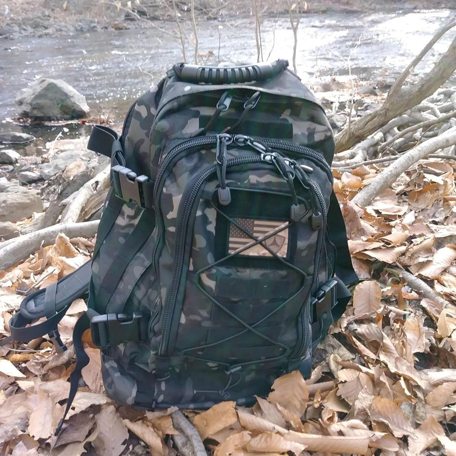 Mochila táctica Camo Negro 40L para senderismo y viaje