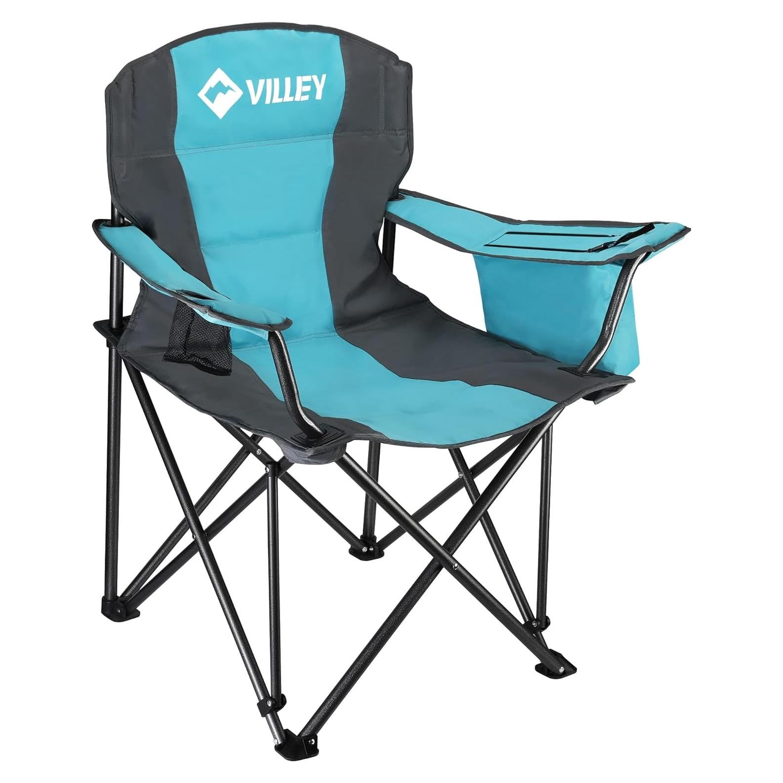Silla de Camping VILLEY Plegable Sobredimensionada Azul