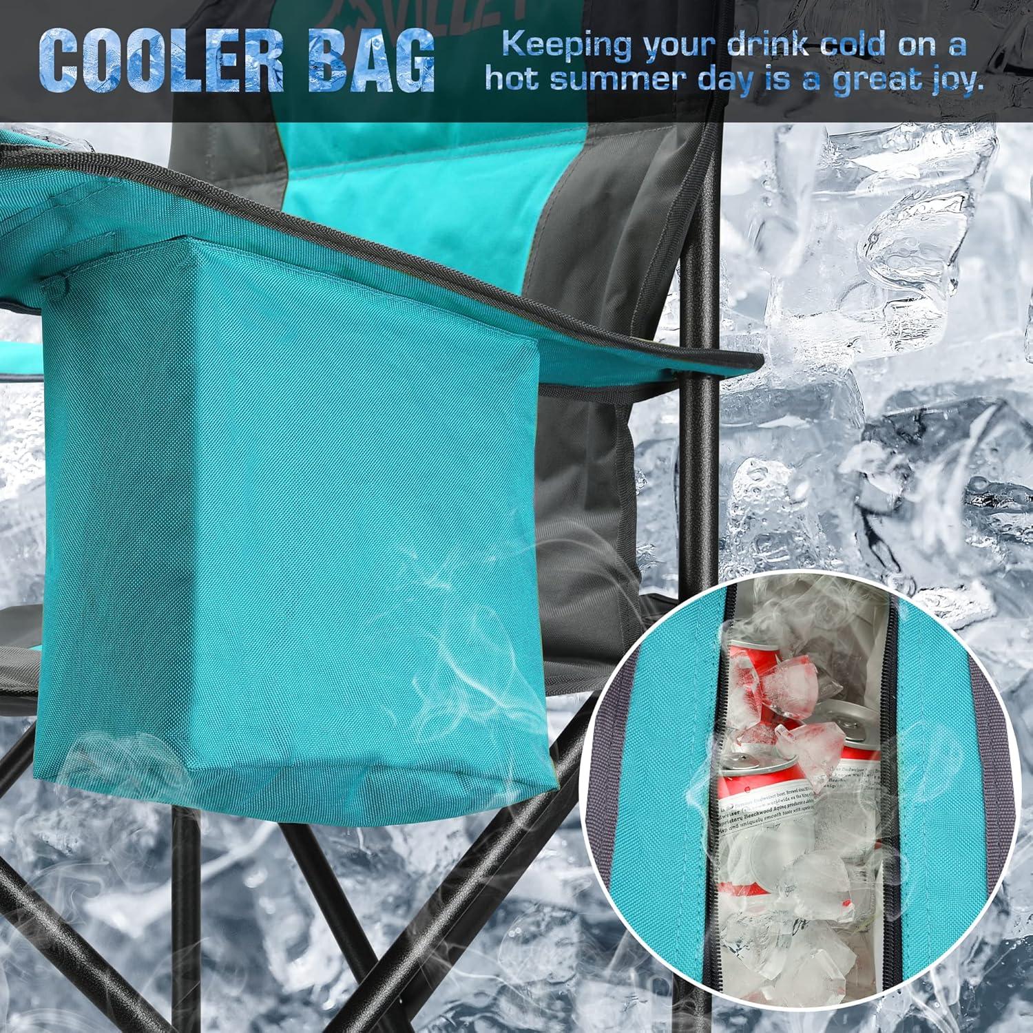 Silla de Camping VILLEY Plegable Sobredimensionada Azul