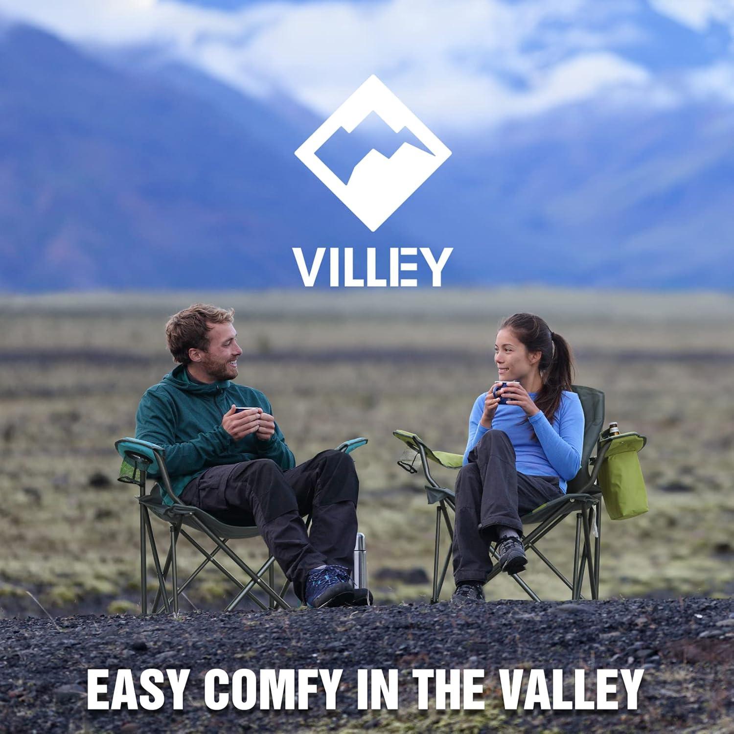 Silla de Camping VILLEY Plegable Sobredimensionada Azul