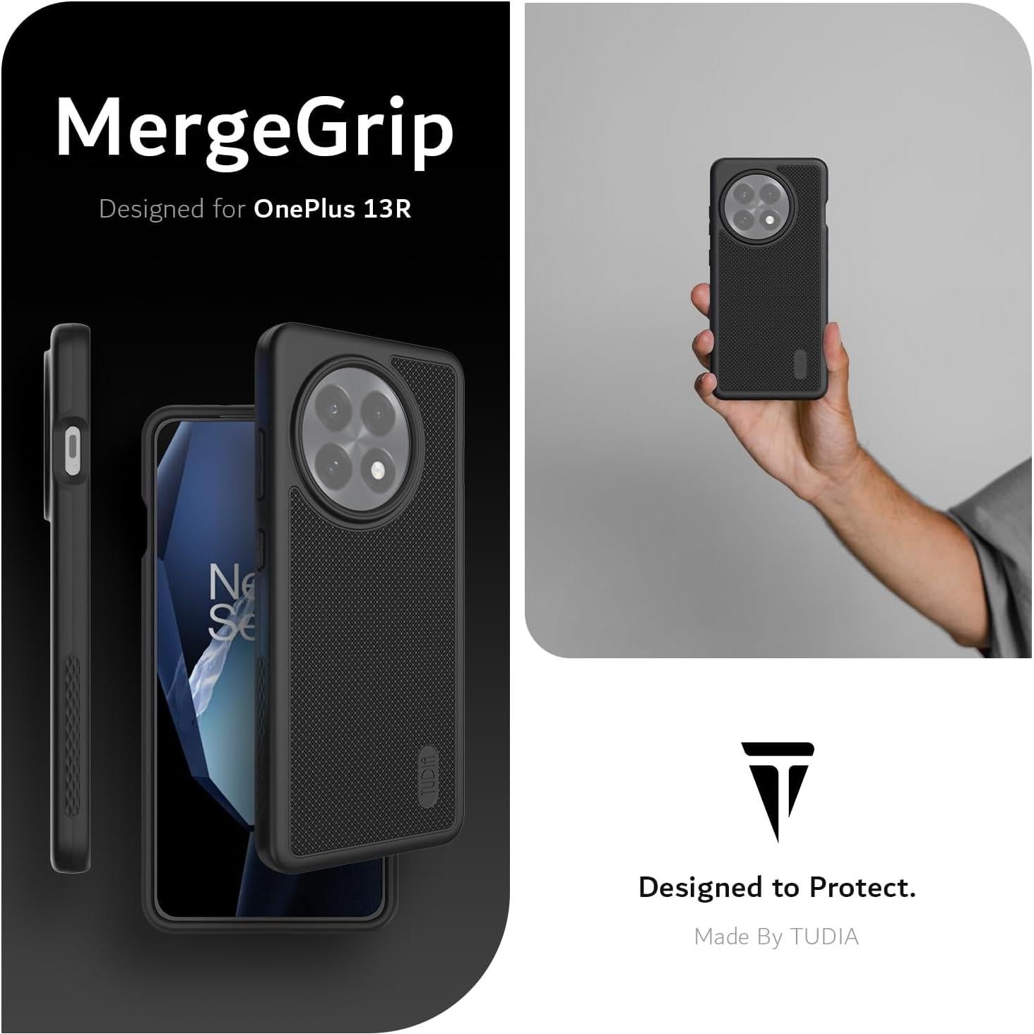 Funda TUDIA para OnePlus 13R 5G - Doble Capa Militar Negra