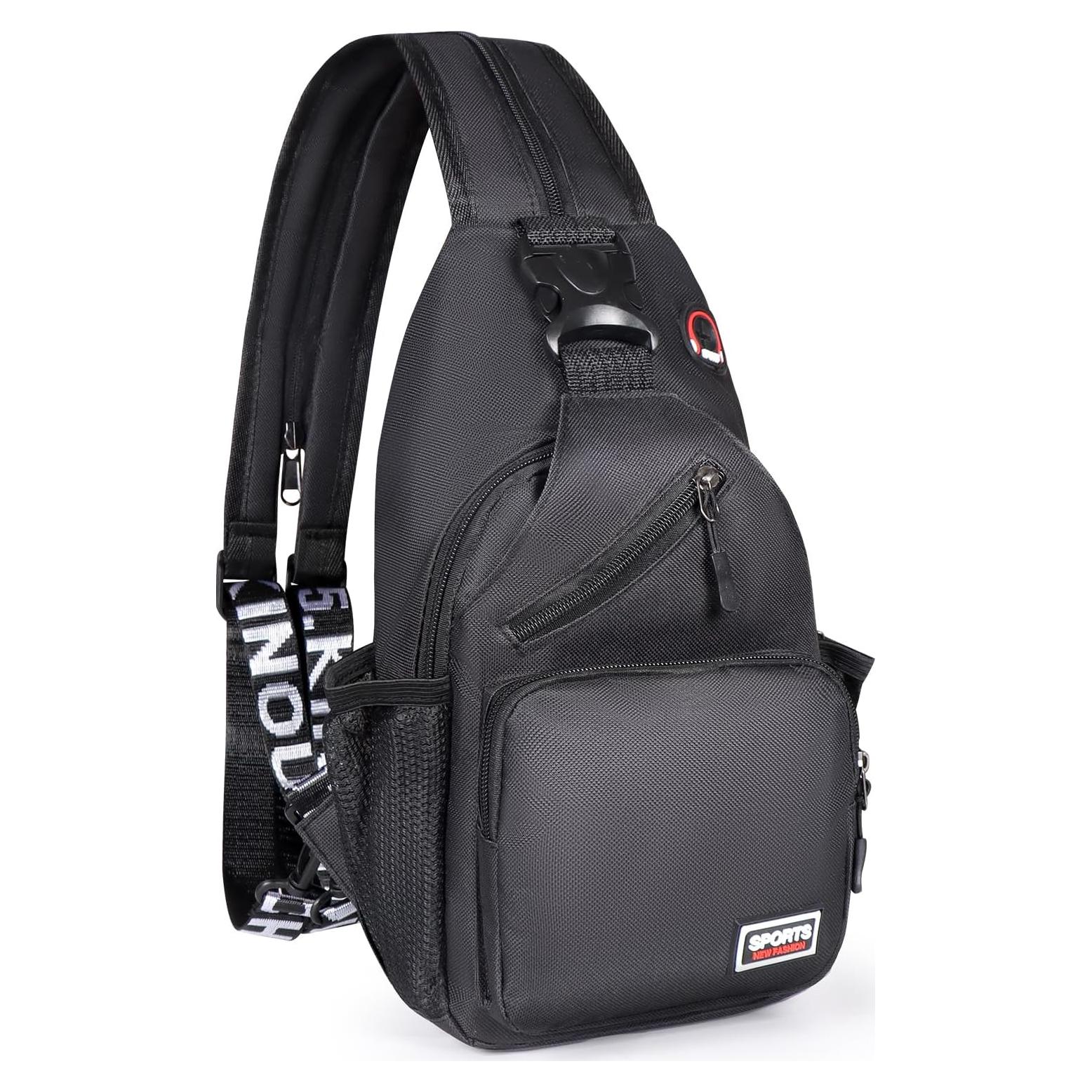 Mochila Cruzada VALUEQLO Negra Multifuncional para Viajes