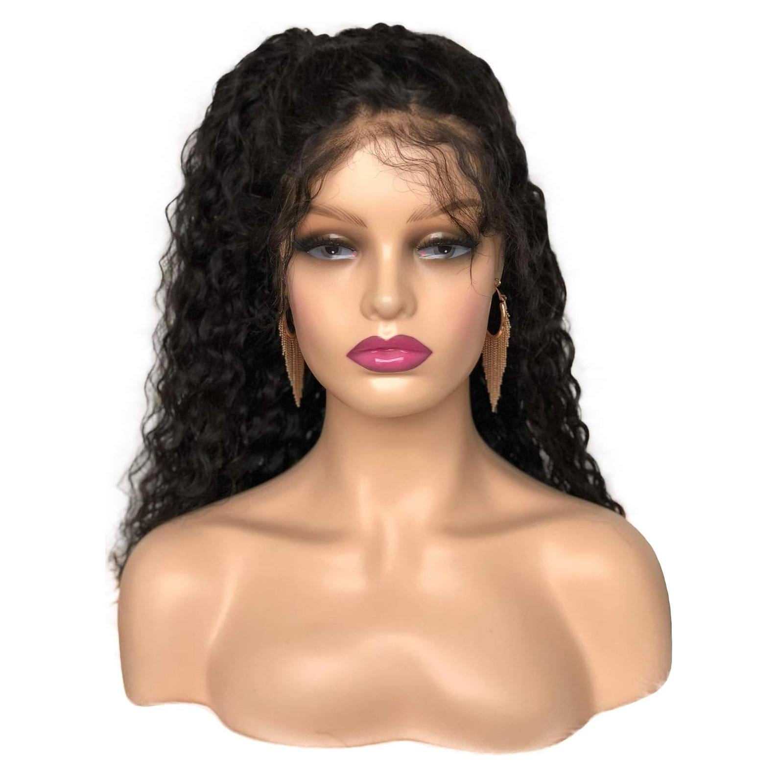 Cabeza de maniquí femenino Voloria con hombros y maquillaje