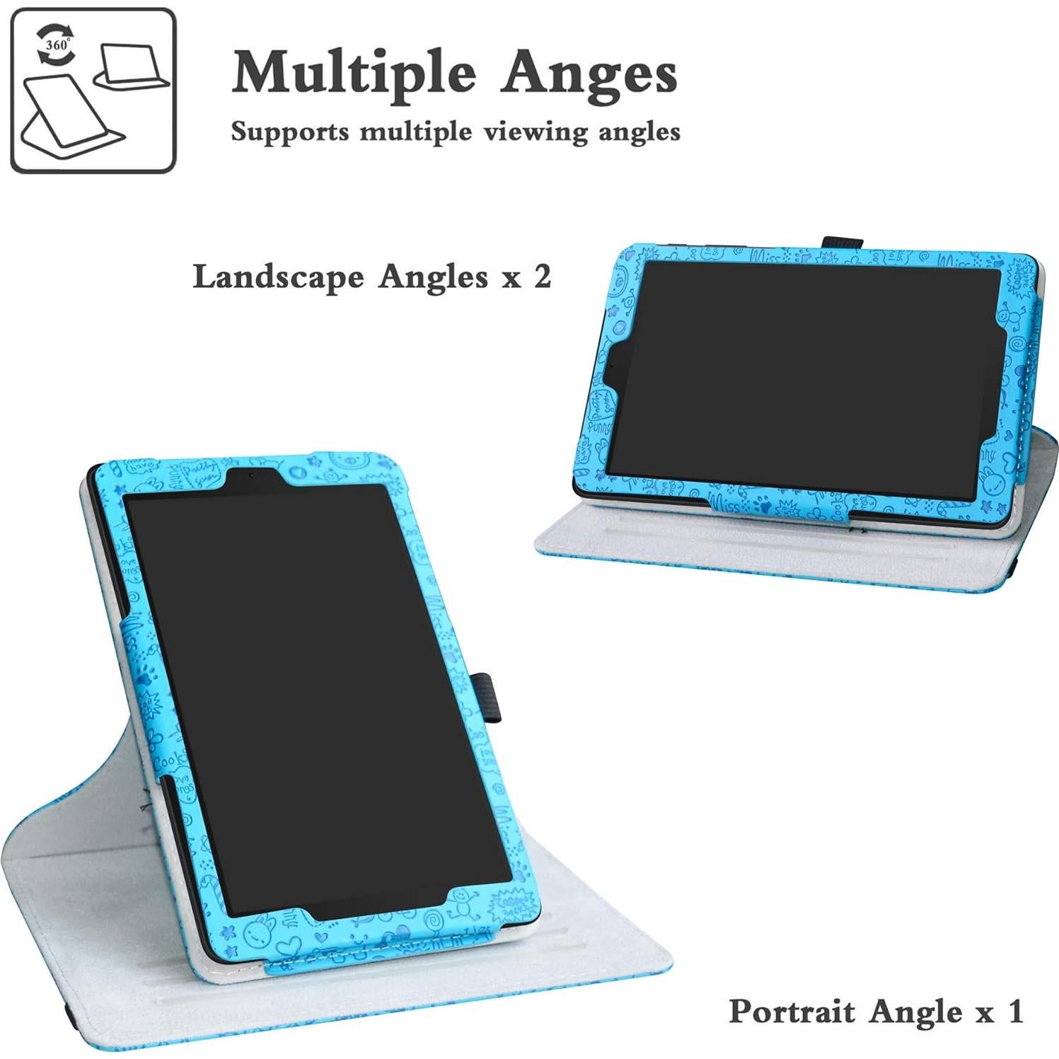 Funda Rotatoria Bige para Alcatel Joy Tab 8" - Azul