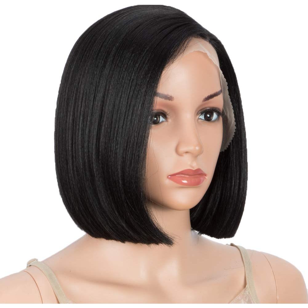 Peluca Bob DÉBUT 24 cm Encaje Frontal Sintético Color 1B