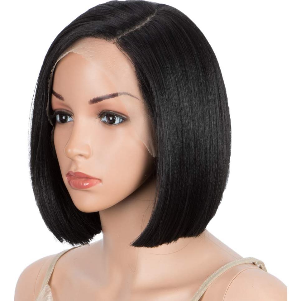 Peluca Bob DÉBUT 24 cm Encaje Frontal Sintético Color 1B