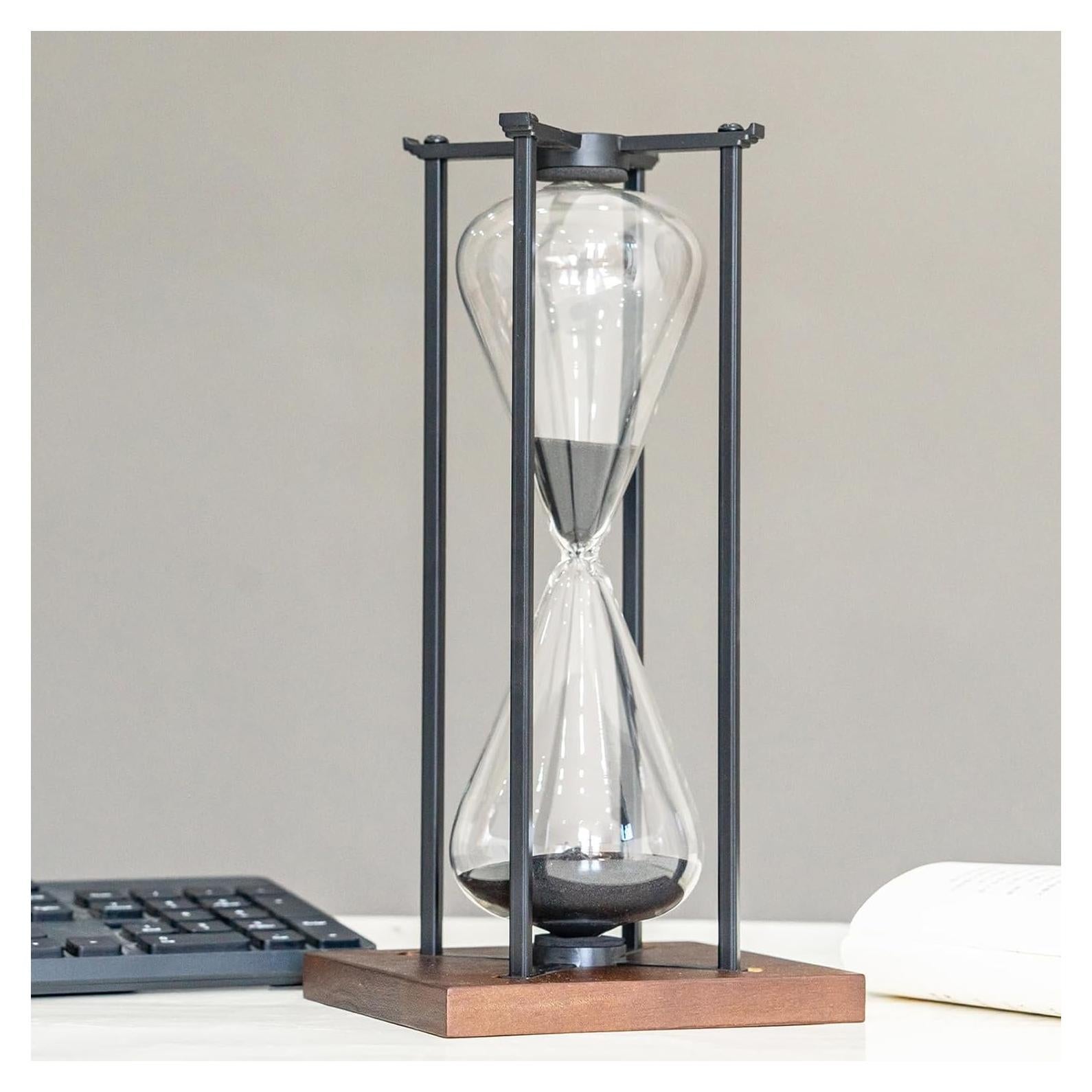 Temporizador de Arena Lmzxmcy Negro 60 Minutos Decorativo