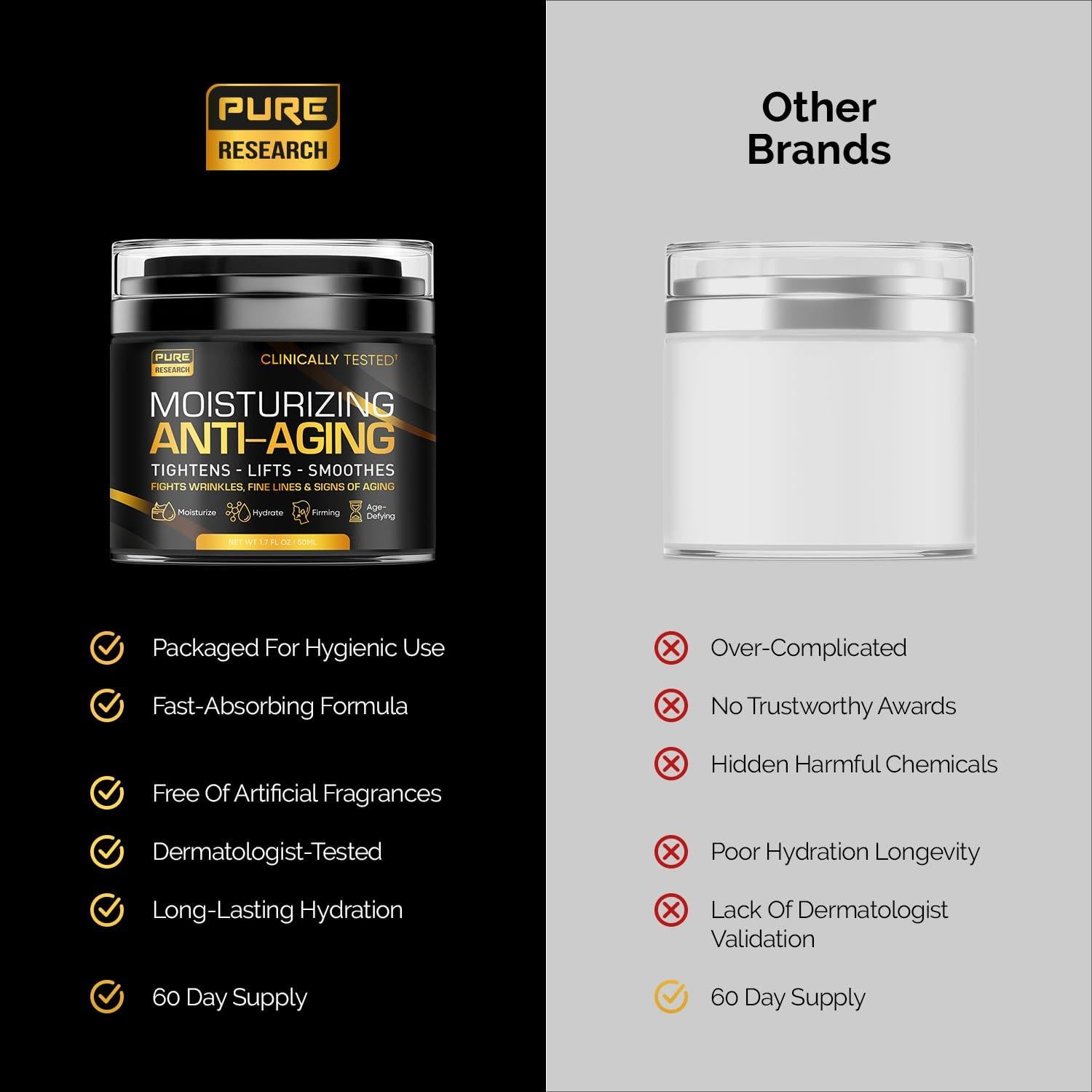 Crema Hidratante Facial para Hombres Pure Research 48g