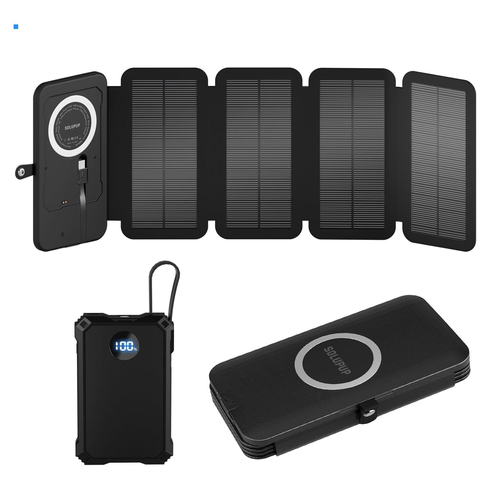 Banco de Energía Solar 5000mAh SOLUPUP Carga Rápida IPX5