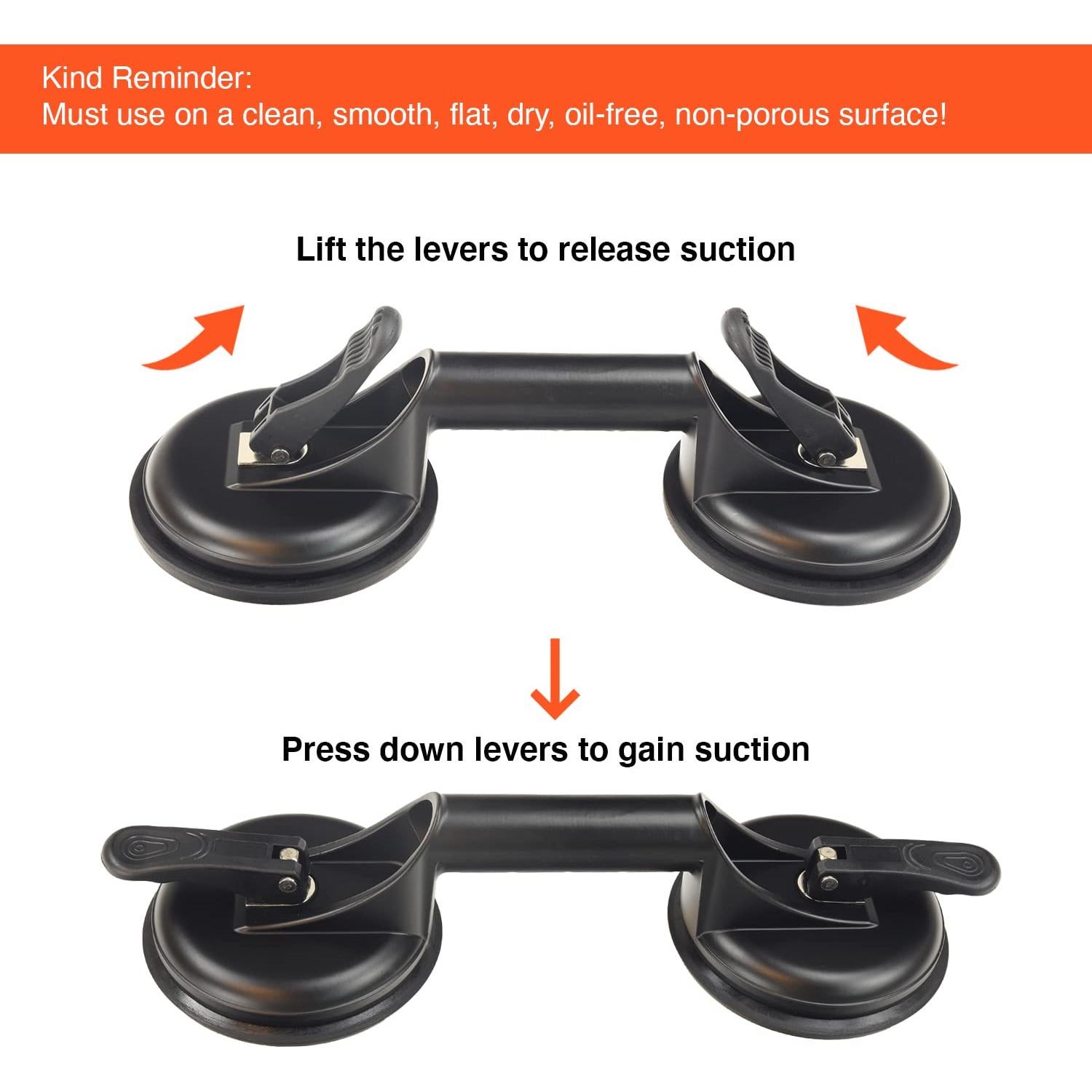 2 Ventosas de Aluminio Genubi para Cristales y Azulejos