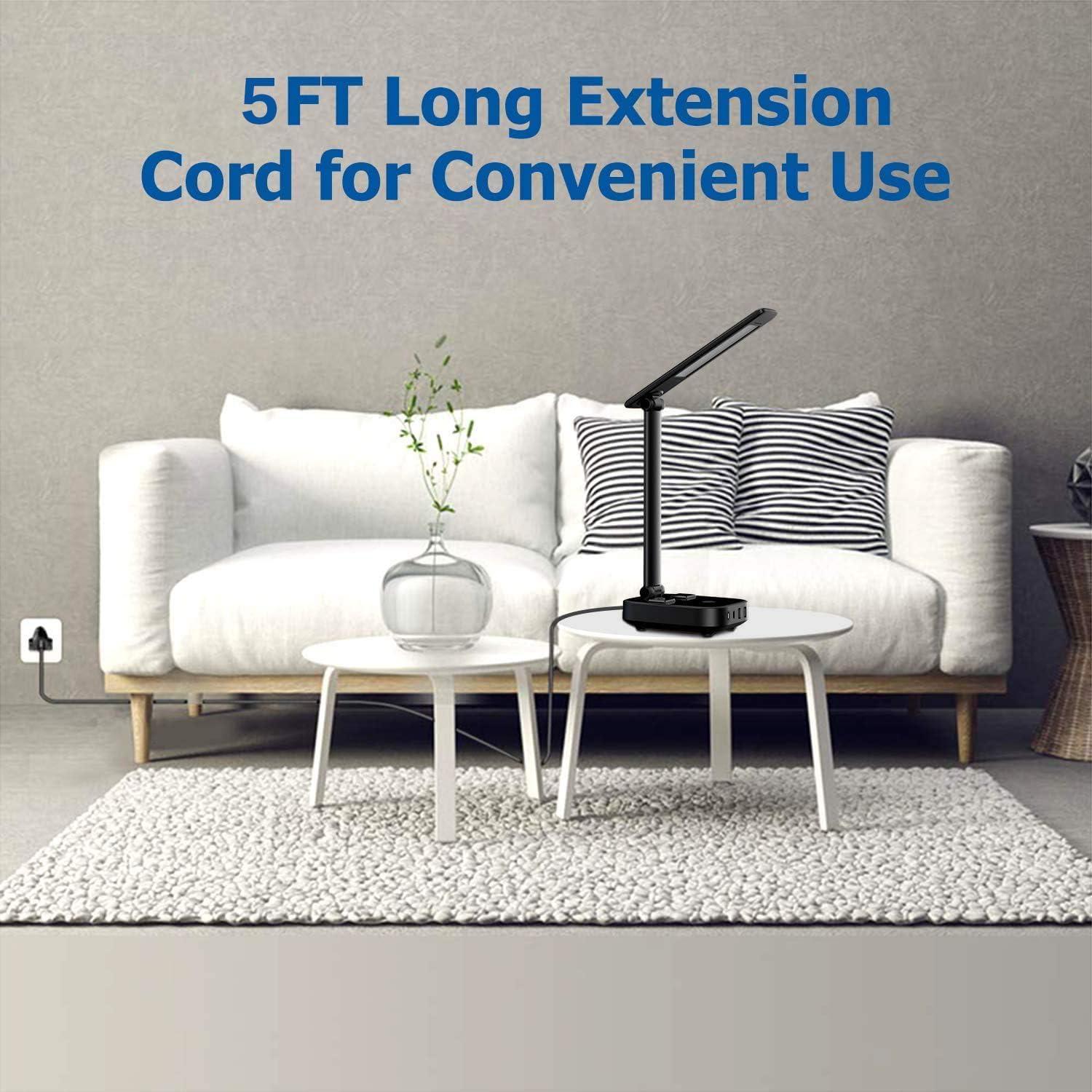 Lámpara de Escritorio LED Yostyle con 4 USB y 2 Salidas CA