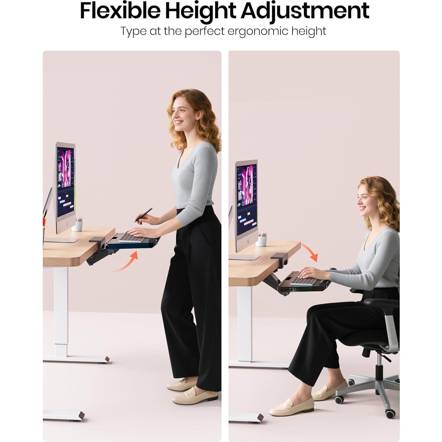 Bandeja de Teclado Ergonómica Klearlook 62 cm Ajustable