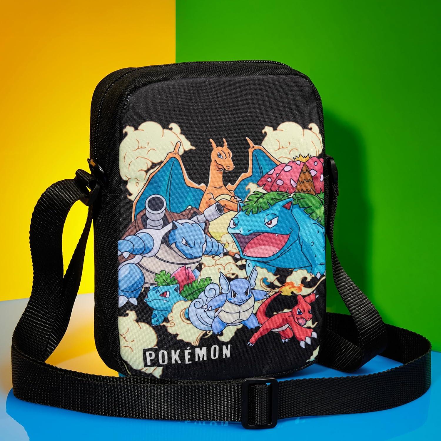 Bolsa Cruzada Pokemon para Niños y Niñas - Pikachu - 20x14cm