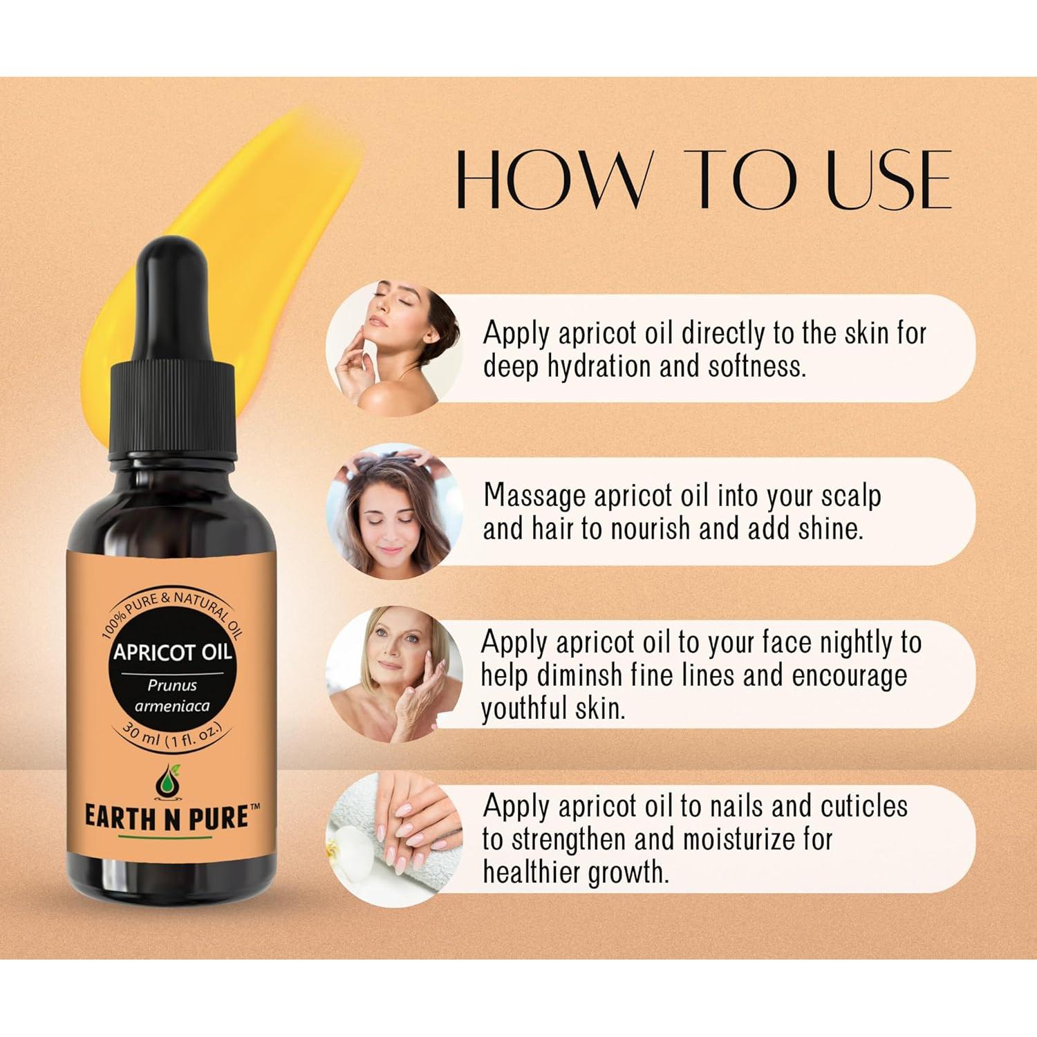 Aceite de Albaricoque Earth N Pure 15 ml Prensado en Frío