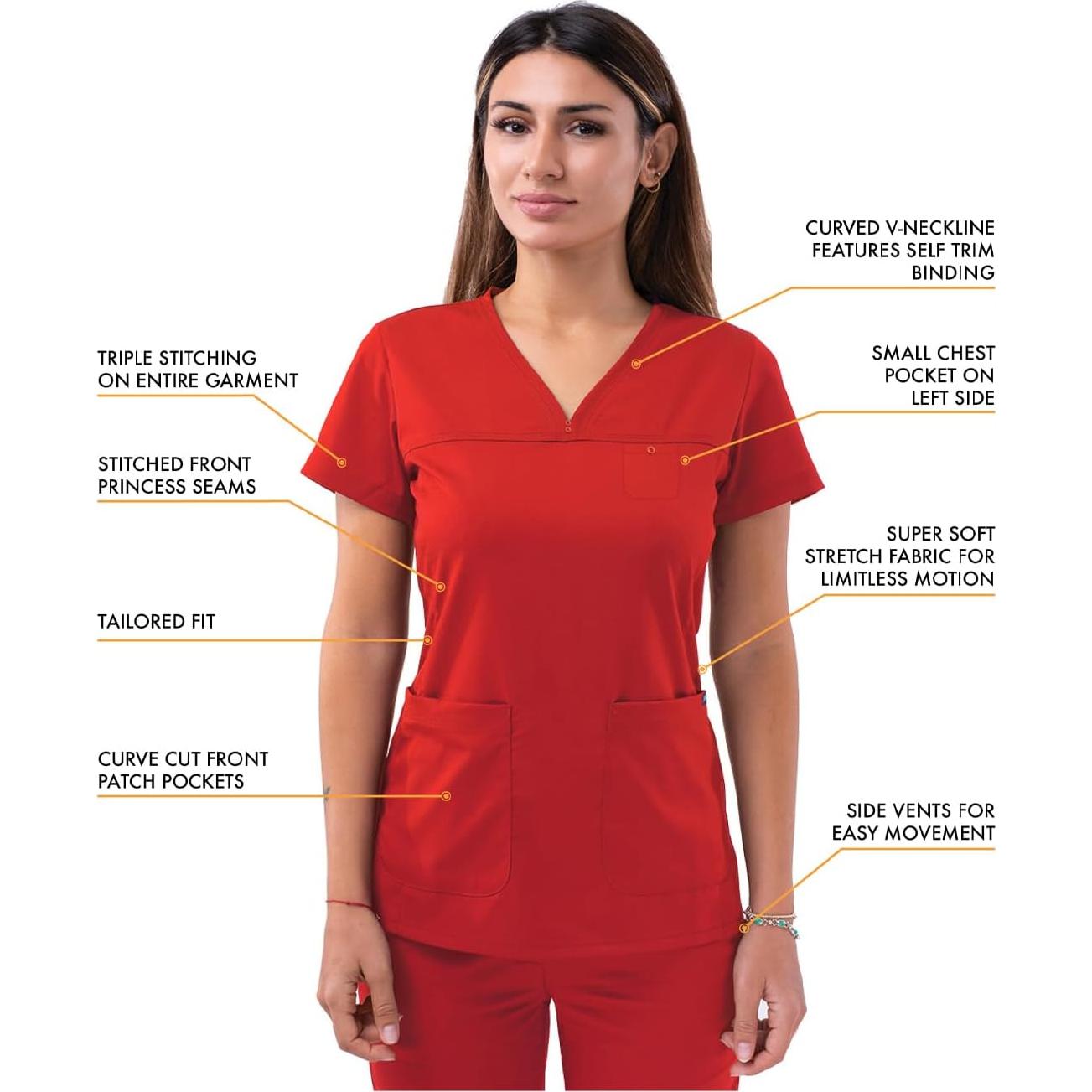 Conjunto de Scrubs Adar Pro Movement Mujeres - Top V y Pantalones Jogger