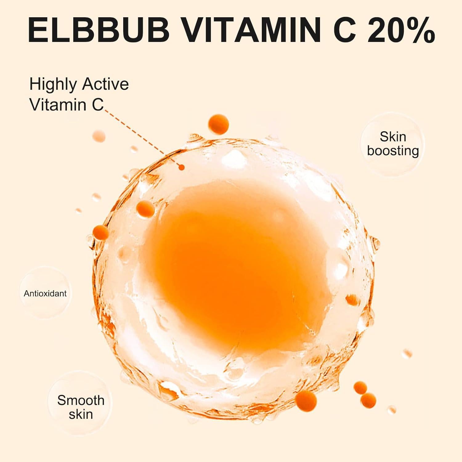 Suero Facial Vitamina C 20% ELBBUB con Ácido Hialurónico