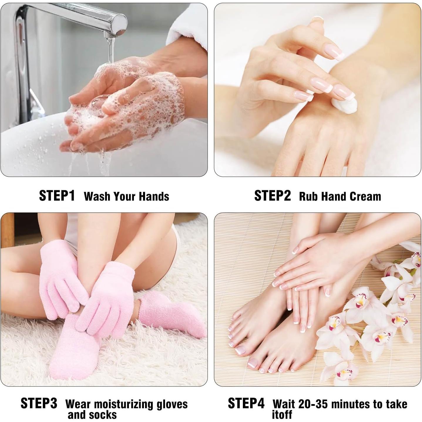 Juego de Calcetines y Guantes Hidratantes HATINXIA Rosa