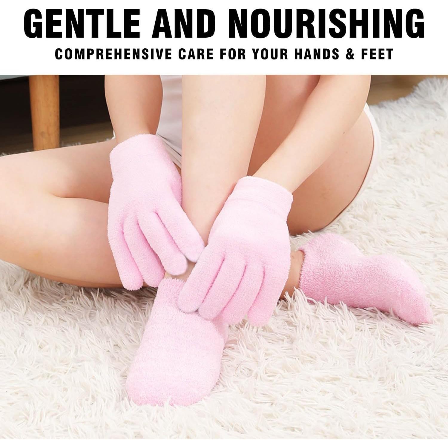 Juego de Calcetines y Guantes Hidratantes HATINXIA Rosa