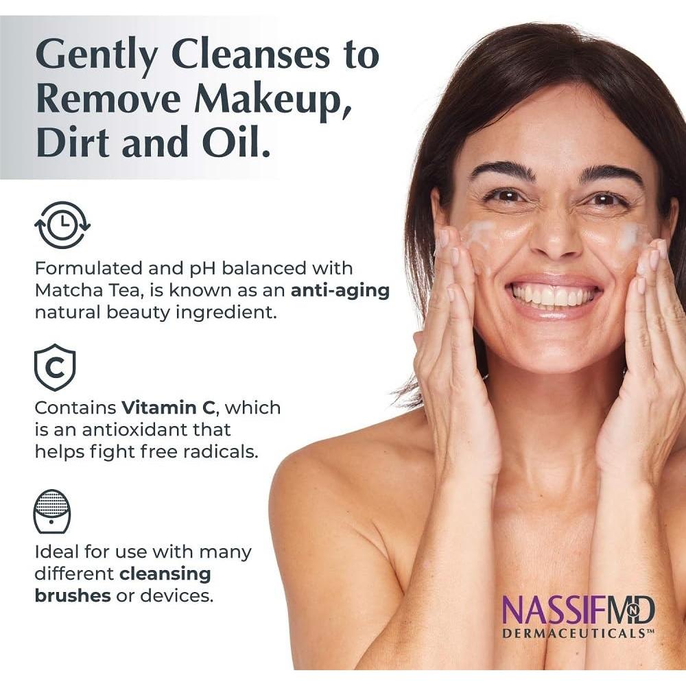 Limpiador Facial Hidratante NassifMD 177 ml con Matcha