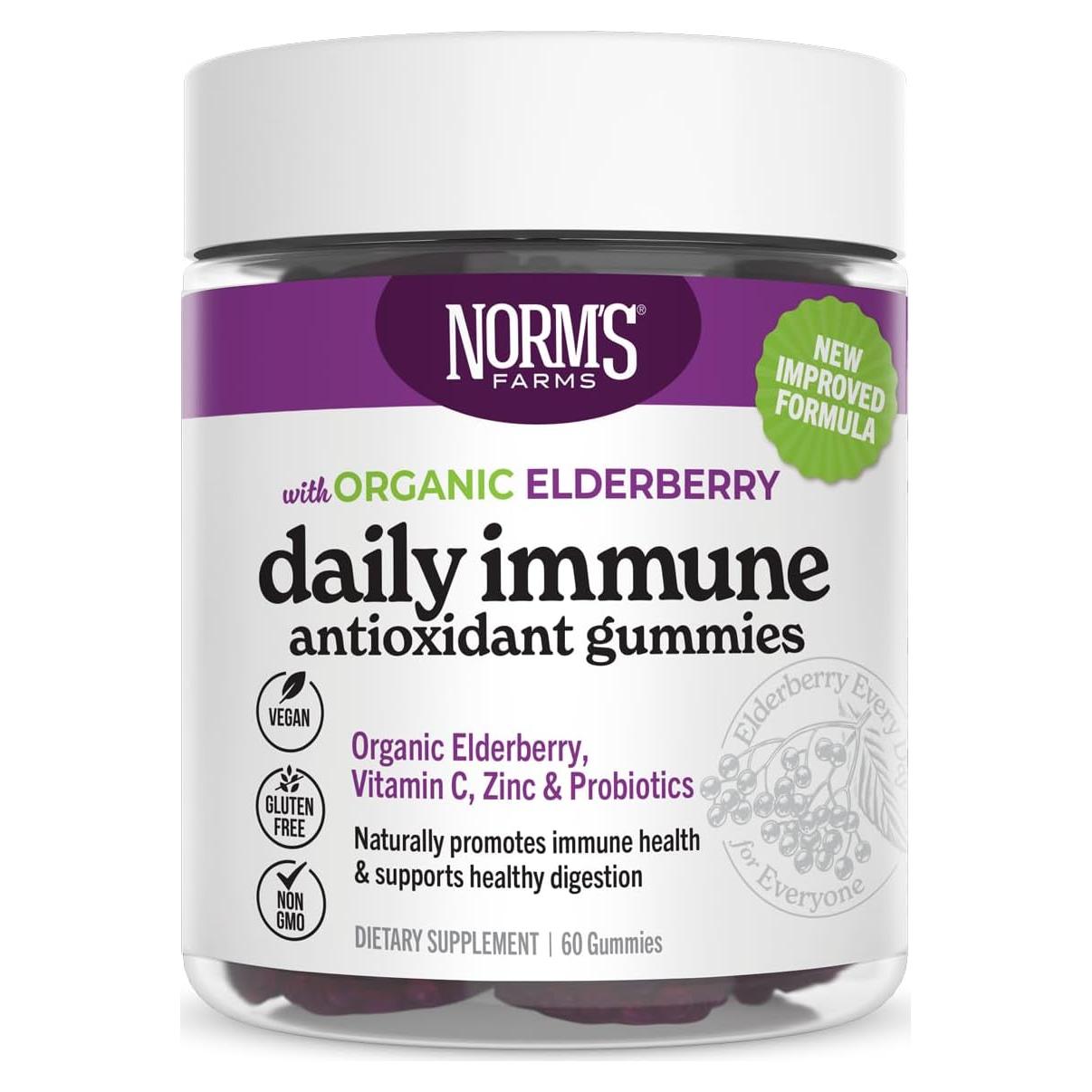 Gomitas de Saúco Orgánicas Norm's Farms - Inmunidad Diaria 60 Unidades