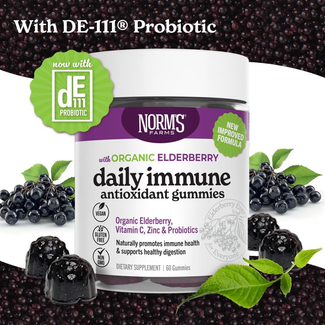 Gomitas de Saúco Orgánicas Norm's Farms - Inmunidad Diaria 60 Unidades