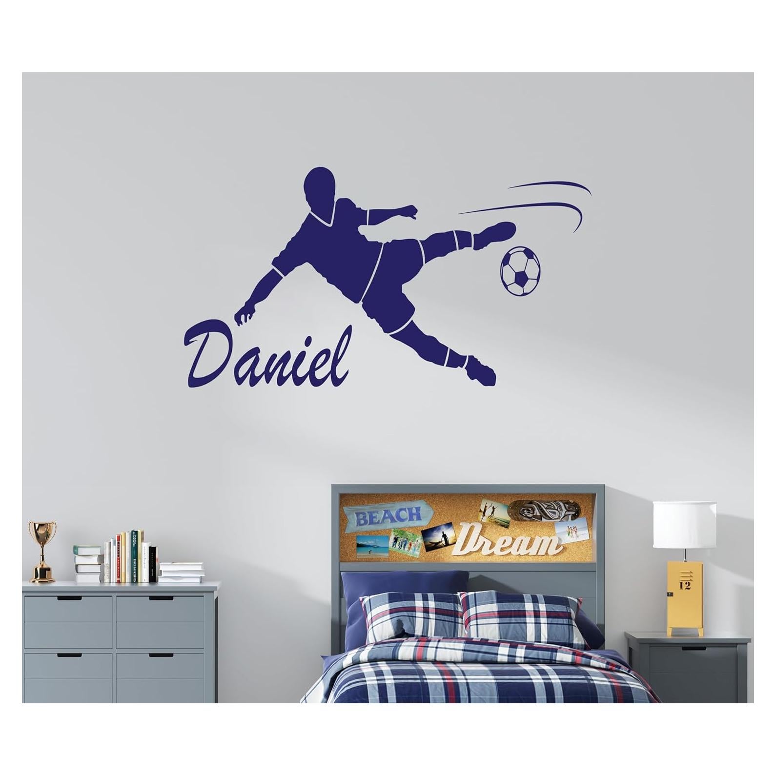 Calcomanía de Pared Personalizada CuteDecals Fútbol 50.8x22.9cm